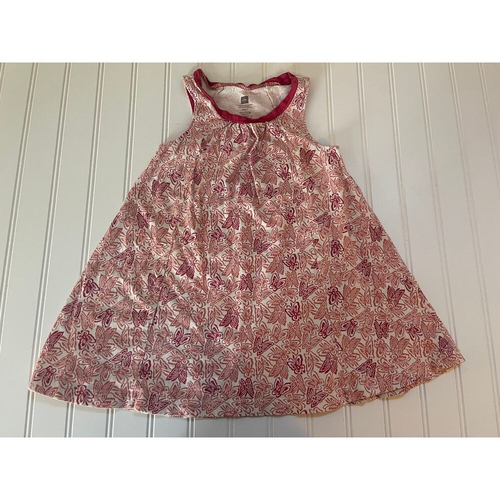 Tea Collection Butterfly Dress Red Pink - Size Girl's 3T